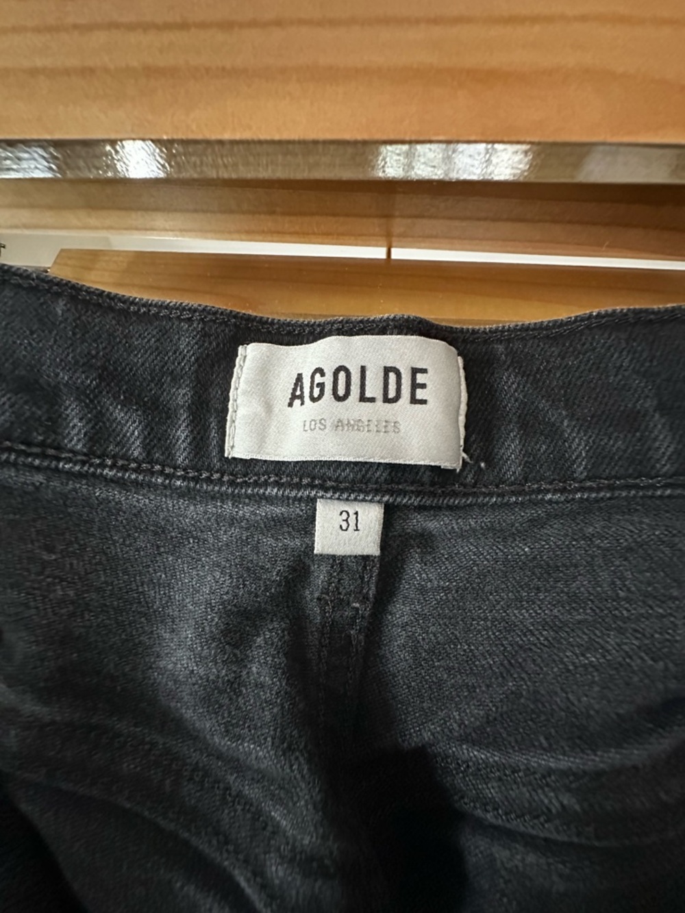 AGOLDE Riley High-Rise Straight Crop Jeans Washed Black Sz31 - Picture 8 of 11